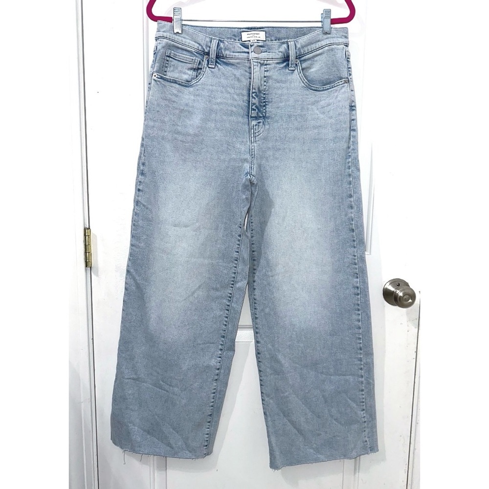 Banana Republic Light Denim High Rise Wide Leg Jeans